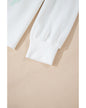 White Bowknot Pattern Drop Shoulder Loose Sweatshirt - S