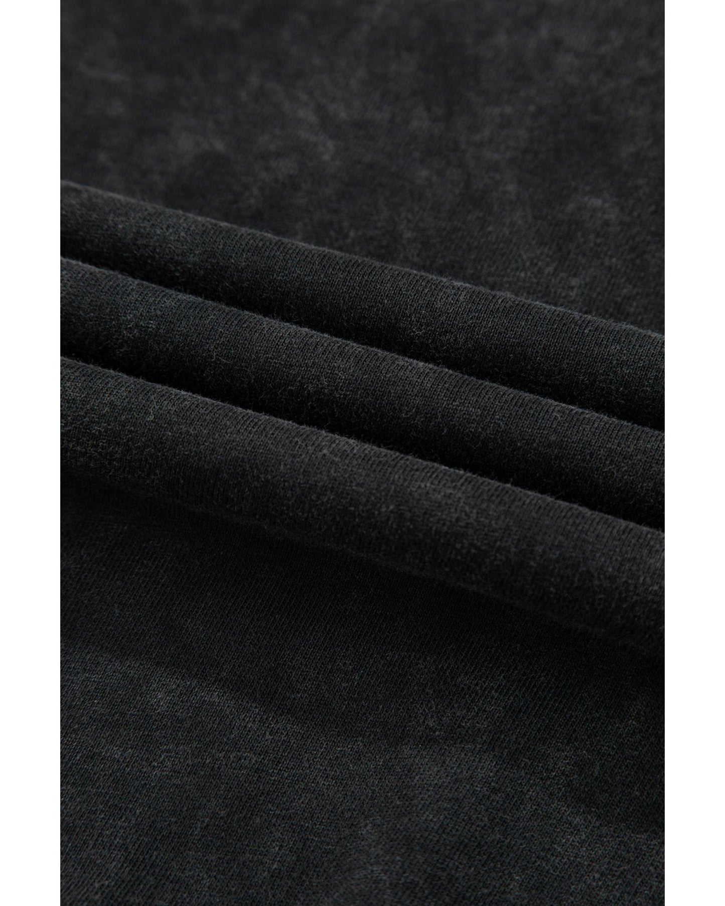 Black Solid Snap Buttons Collared Balloon Sleeve Oversized Sweatshirt - L