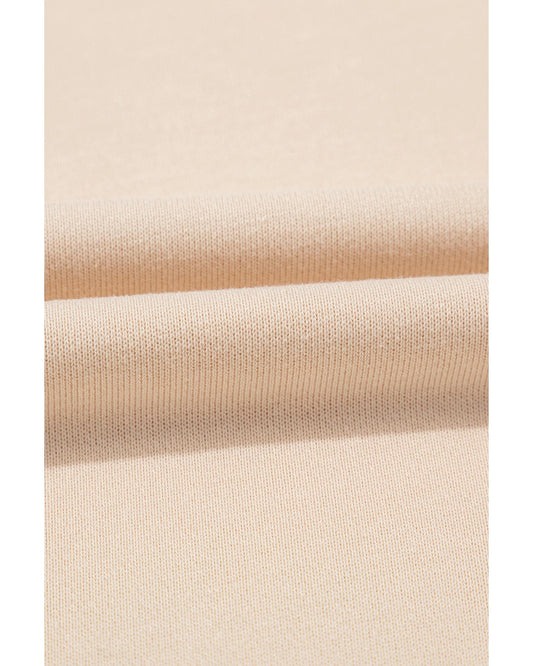 Apricot THANKS Chenille Embroidered Drop Shoulder Graphic Sweatshirt - S