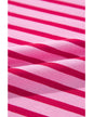 Sachet Pink Striped Print Crew Neck Drop Shoulder Sweatshirt - M