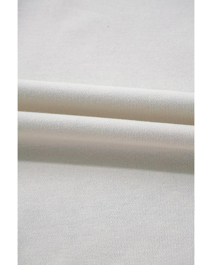 Sky Blue Ribbed Detail Color Block Sleeve Baggy Sweatshirt - L