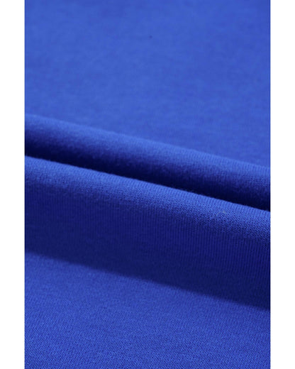 Dark Blue Game Day Crew Neck Graphic Pullover Sweatshirt - XL