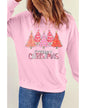 Pink Rhinestone Merry CHRISTMAS Christmas Tree Graphic Sweatshirt - XL