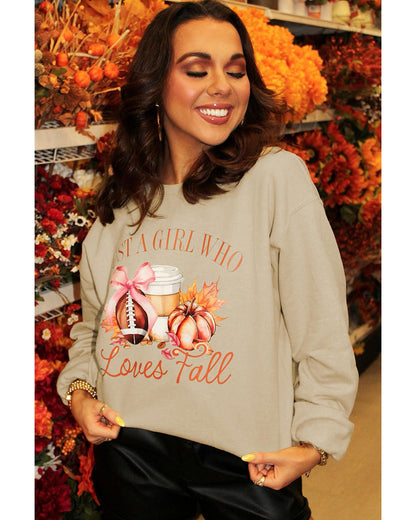 Parchment Just a Girl Who Loves Fall Printed Sweatshirt - L