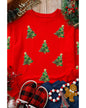 Red Sequin Christmas Tree Graphic Drop Shoulder Sweatshirt - 2XL