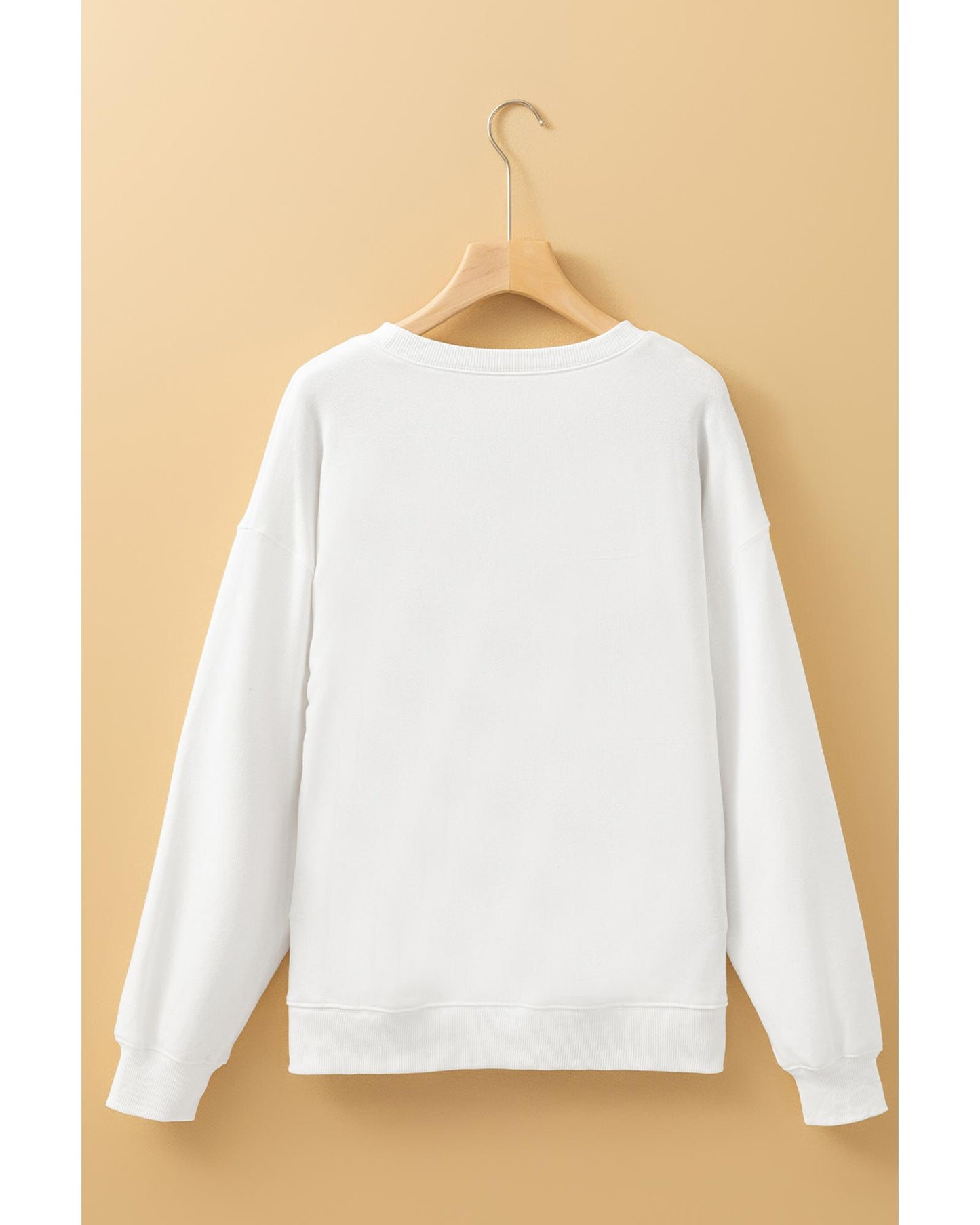 Beige MERRY Christmas Printed Drop Shoulder Pullover Sweatshirt - 2XL