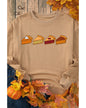 Khaki Thanksgiving Pie Print Drop Shoulder Sweatshirt - XL