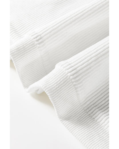 White JOY to the world Ribbed Crewneck Pullover Sweatshirt - L