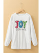 White JOY to the world Ribbed Crewneck Pullover Sweatshirt - S