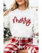 Beige Merry Graphic Christmas Crew Neck Sweatshirt - 2XL