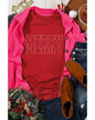Red Rhinestone MERRY Letter Graphic Christmas Fashion Sweatshirt - 2XL