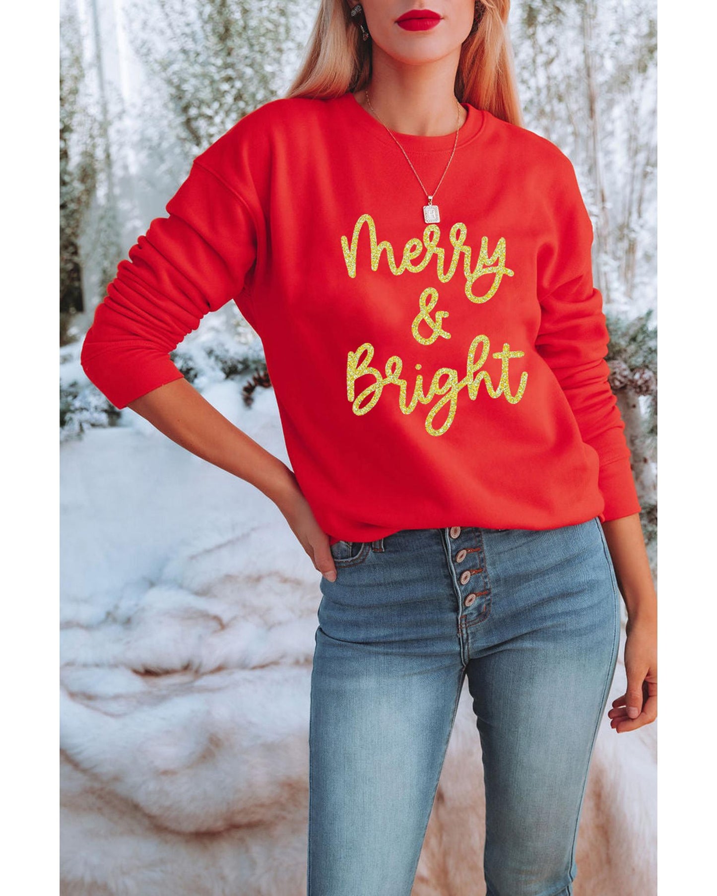 Red Merry & Bright Printed Christmas Pullover Sweatshirt - 2XL