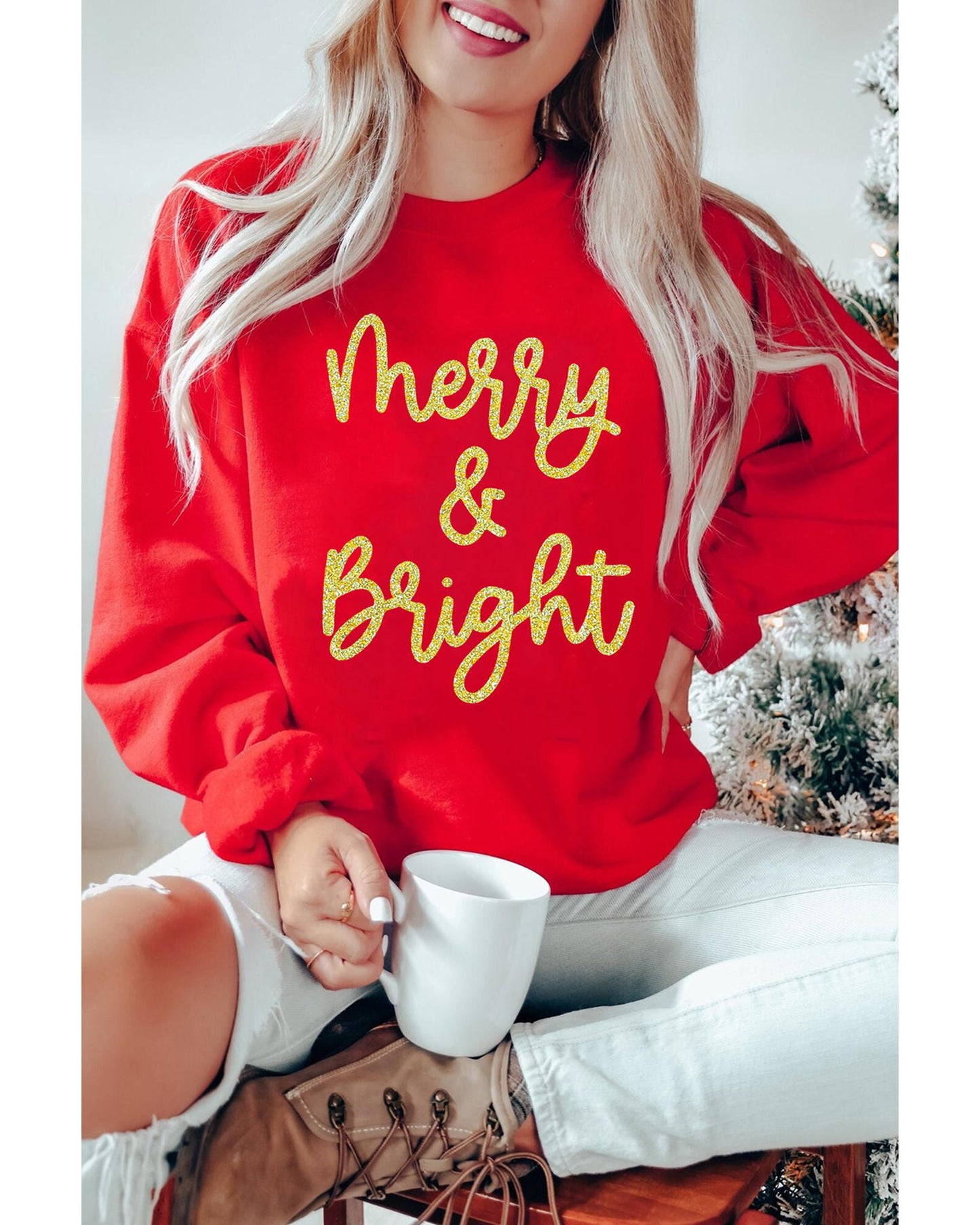 Red Merry & Bright Printed Christmas Pullover Sweatshirt - 2XL