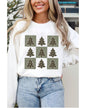 Beige Christmas Tree Checker Print Drop Shoulder Sweatshirt - 2XL