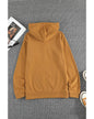 Brown Zip-Up Pocket Drawstring Hoodie Jacket - M