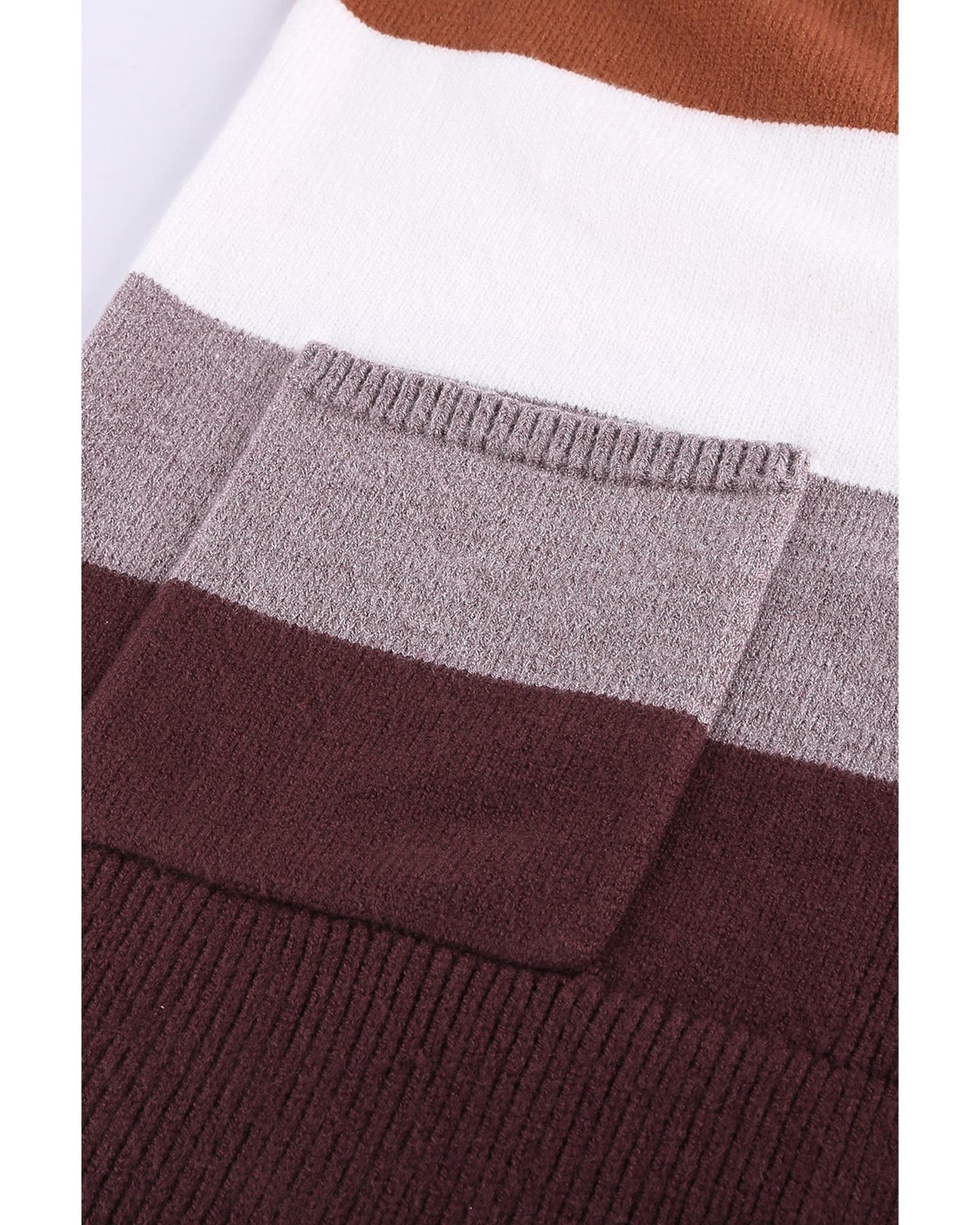 Open Front Colorblock Cardigan with Pockets - S