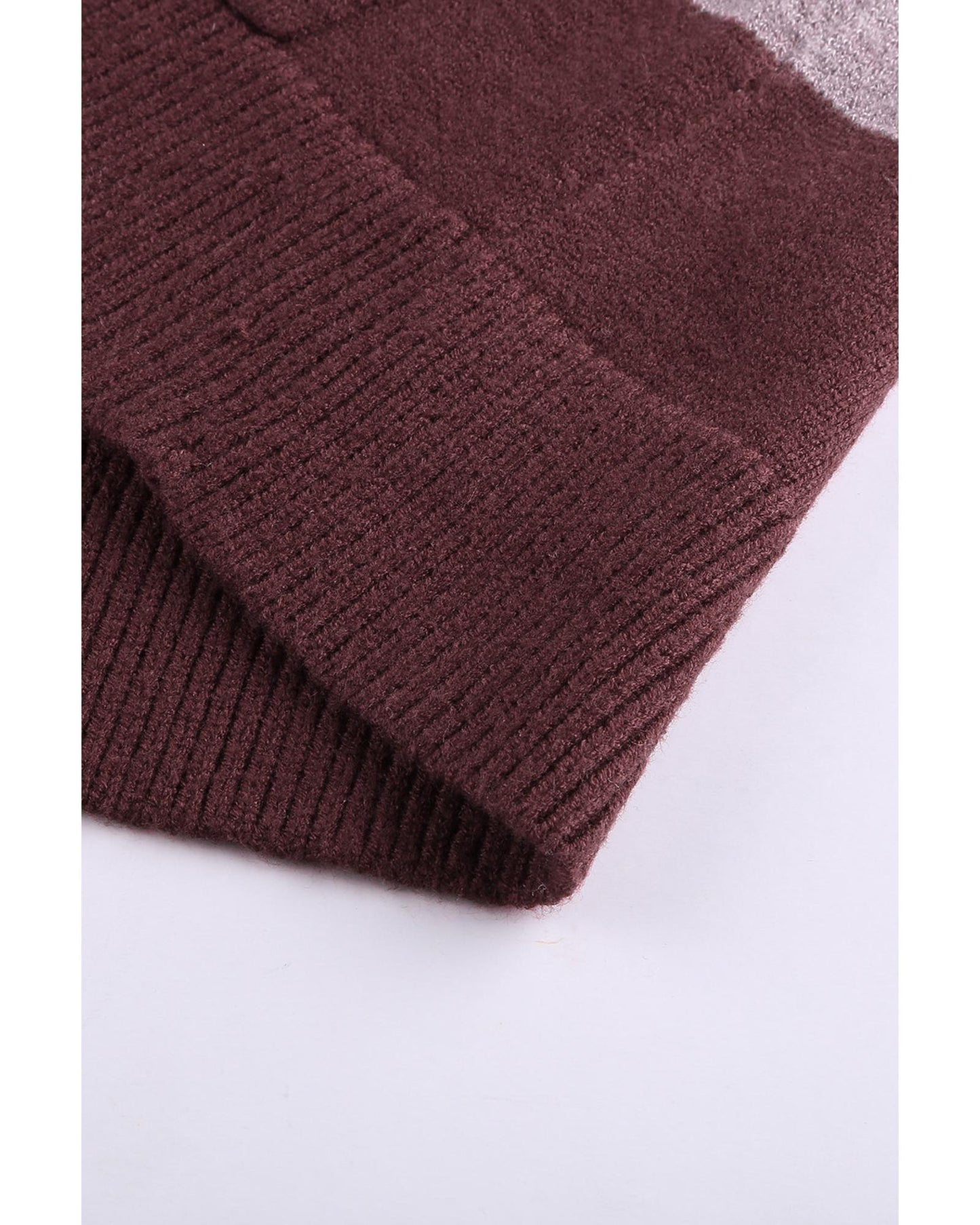 Open Front Colorblock Cardigan with Pockets - S