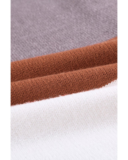 Open Front Colorblock Cardigan with Pockets - S