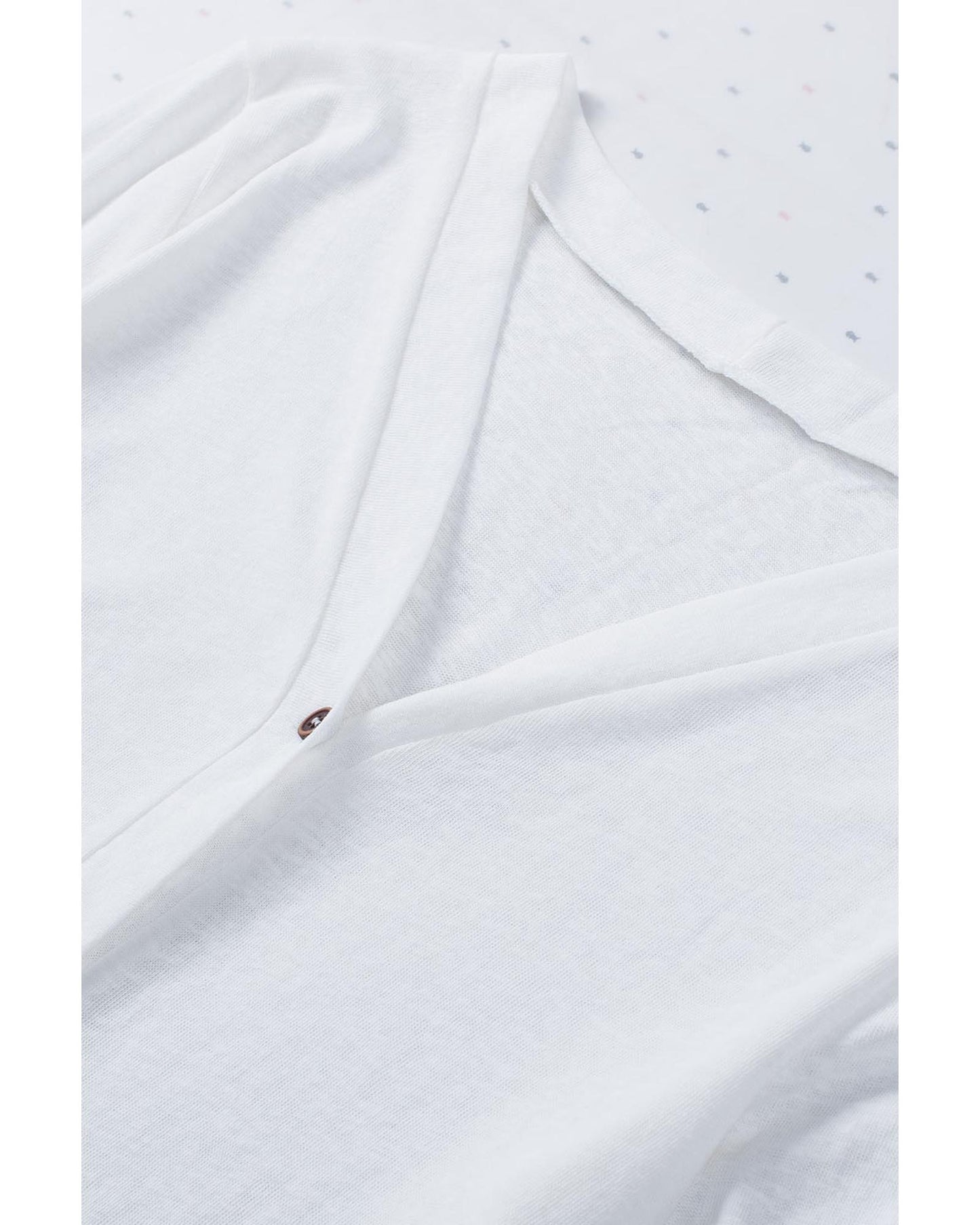 White Solid Color Open-Front Buttons Cardigan - 2XL