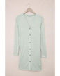 Solid Color Open-Front Buttons Cardigan - M