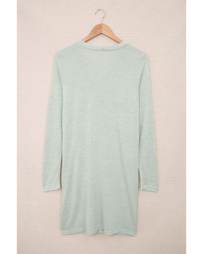 Solid Color Open-Front Buttons Cardigan - M