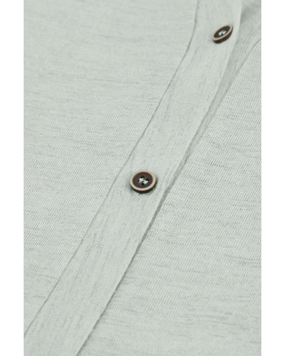 Solid Color Open-Front Buttons Cardigan - M