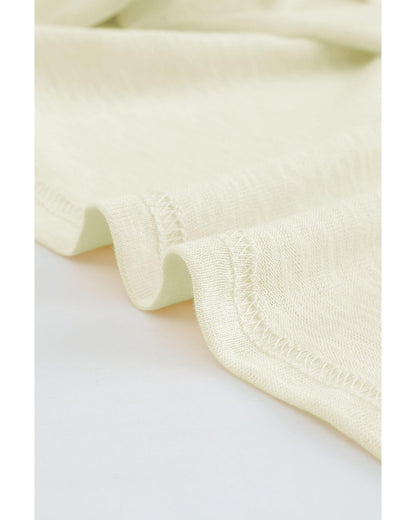 Beige Solid Color Open-Front Buttons Cardigan - M