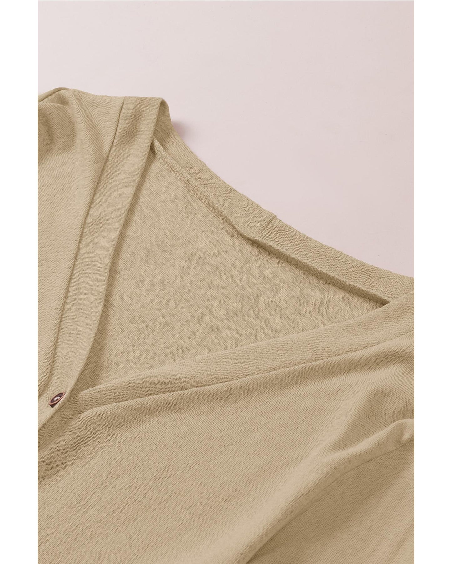 Solid Color Open-Front Buttons Cardigan - L