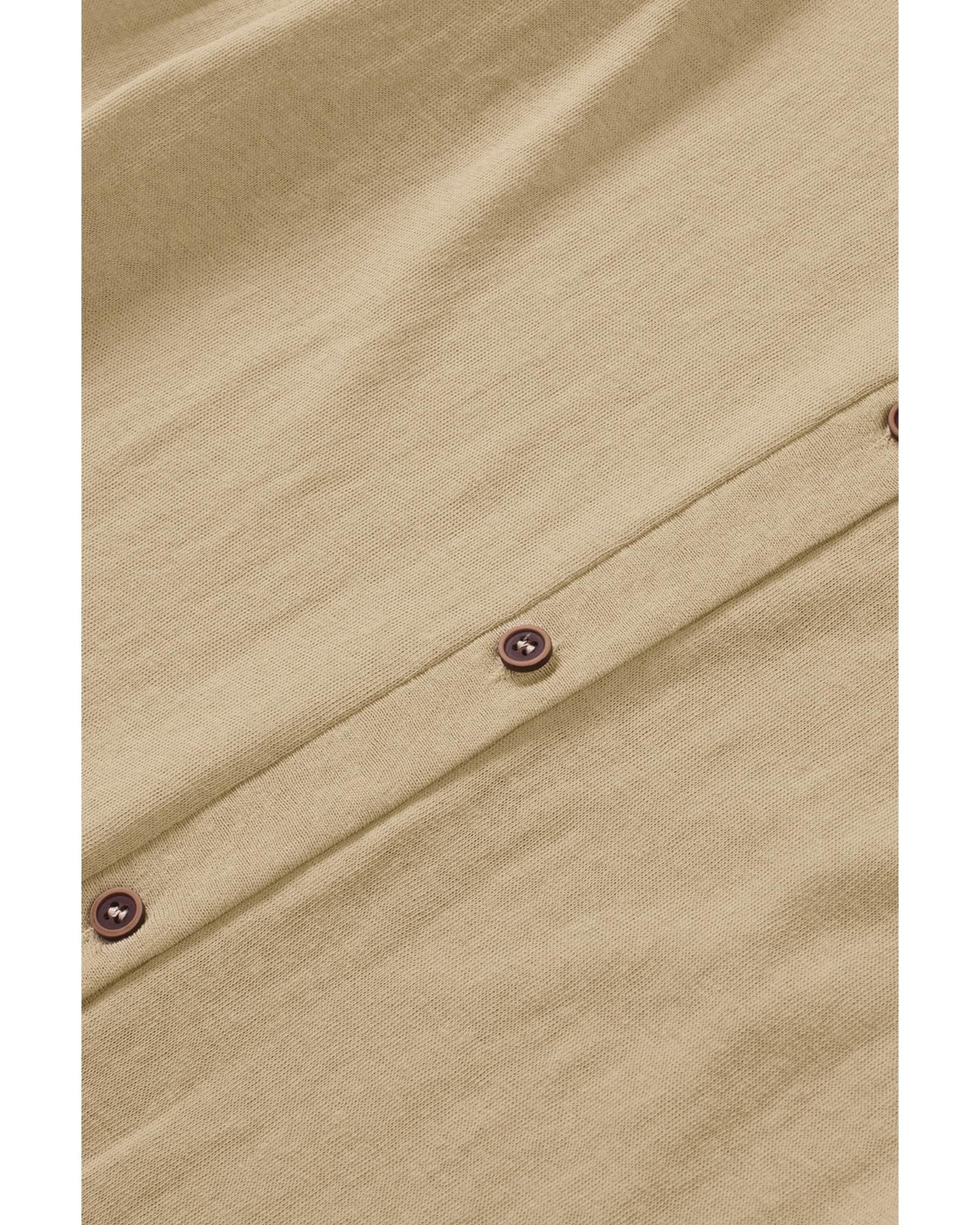 Solid Color Open-Front Buttons Cardigan - L