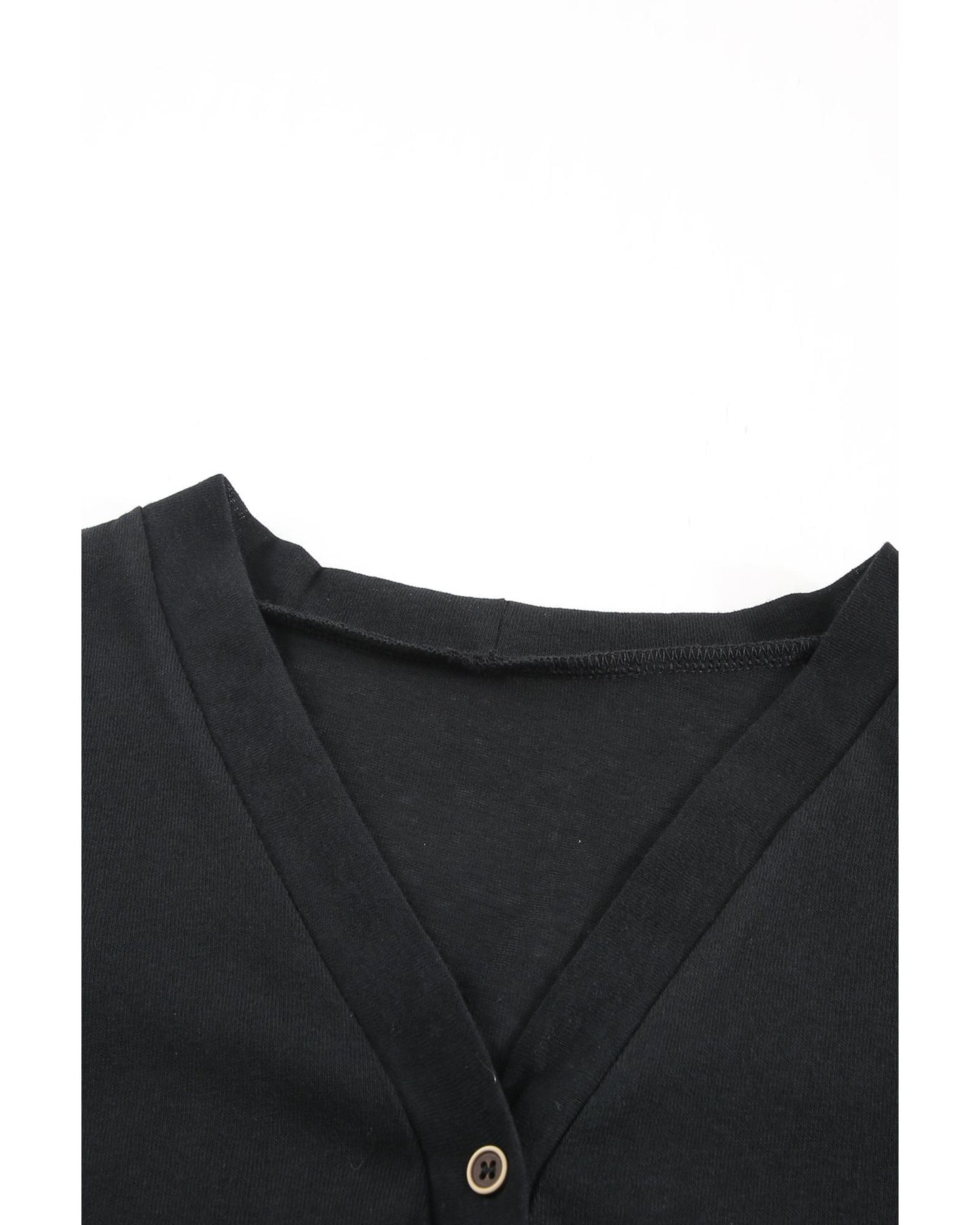 Azura Exchange Black Solid Color Open-Front Buttons Cardigan - M