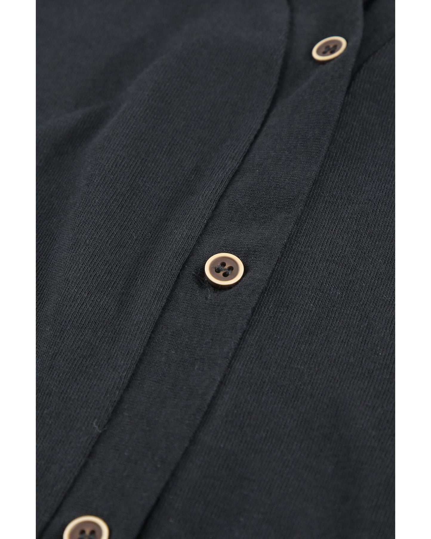 Azura Exchange Black Solid Color Open-Front Buttons Cardigan - M