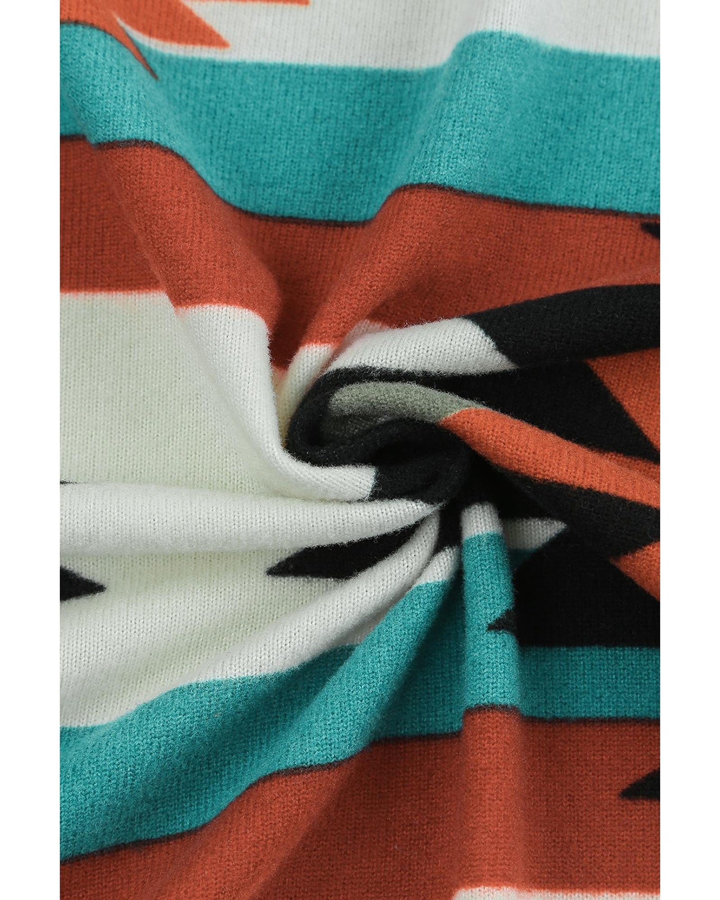 Multicolor Geometric Color Block Open Front Long Cardigan - M