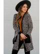 Black Leopard Patched Pocket Open Front Cardigan - XL