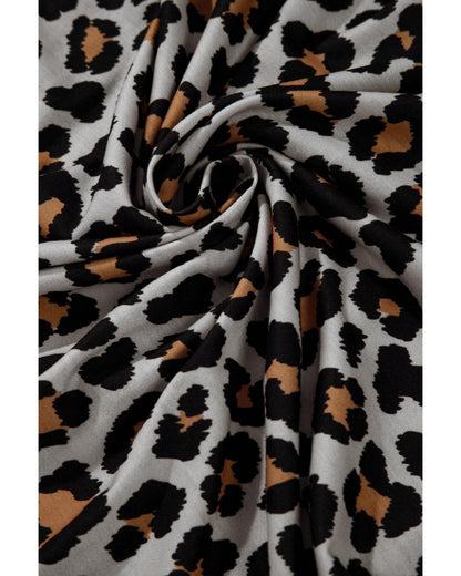 Black Leopard Patched Pocket Open Front Cardigan - XL