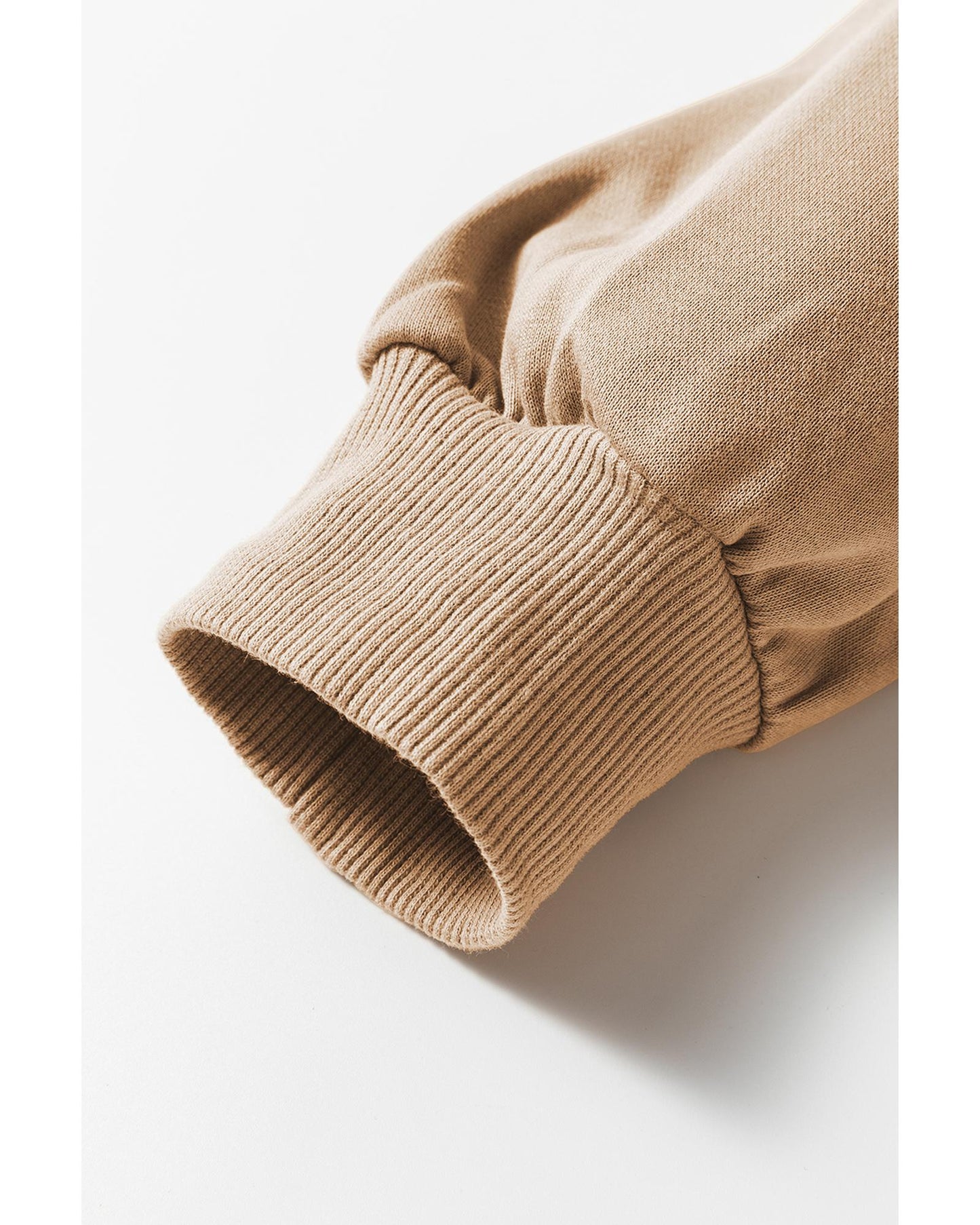 Light French Beige Ribbed Edge Exposed Seam Knit Cardigan with Pockets - M