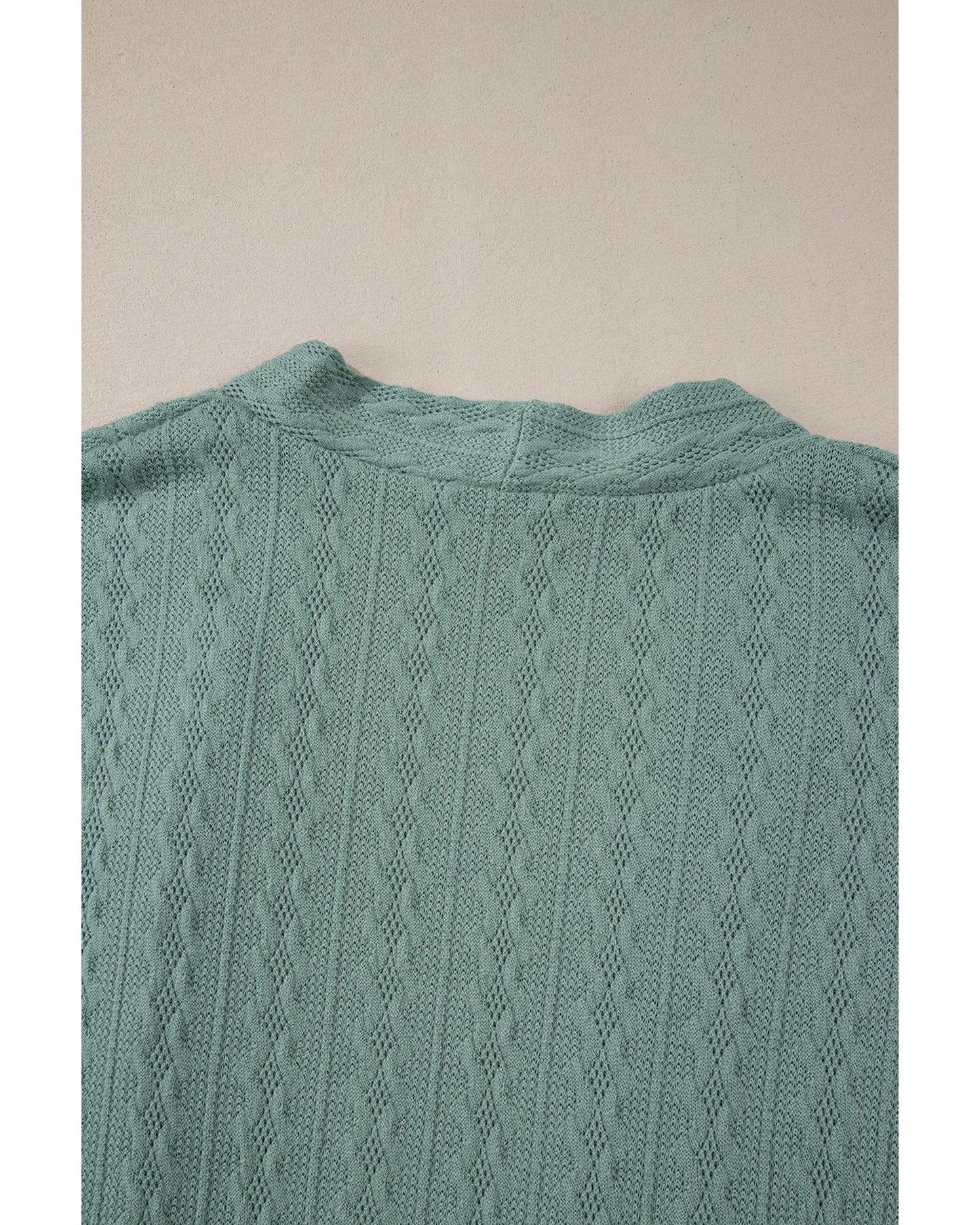 Canton Textured Knit Side Pockets Open Front Cardigan - S