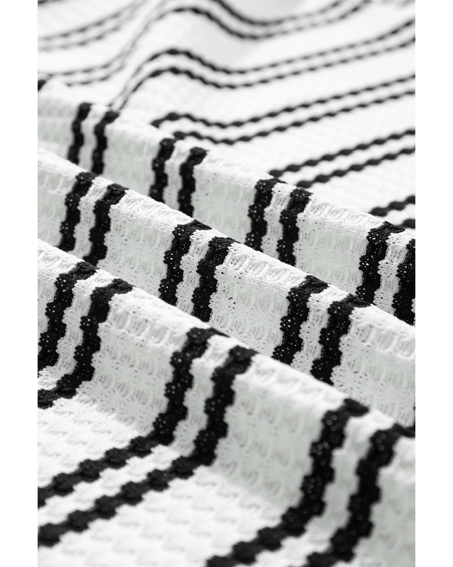 Black Stripe Print Open Front Duster Cardigan - S