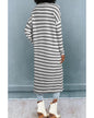 Black Stripe Print Open Front Duster Cardigan - XL