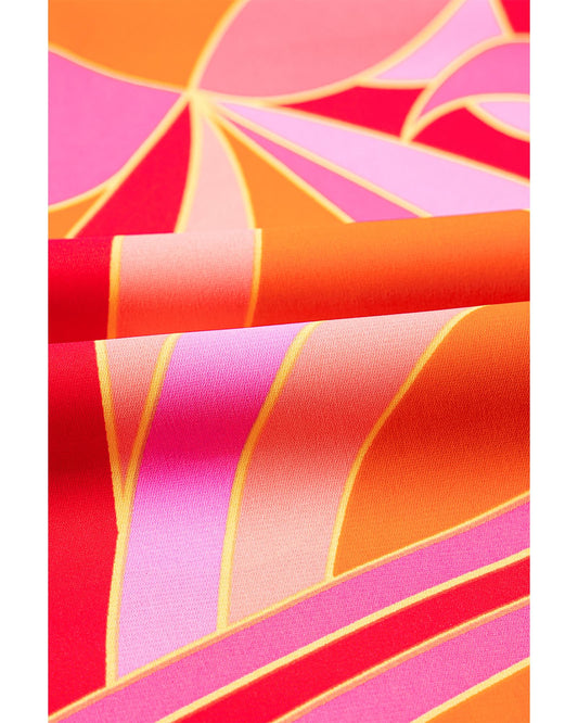 Rose Abstract Printed High Neck Knotted Nape Sleeveless Maxi Dress - XL