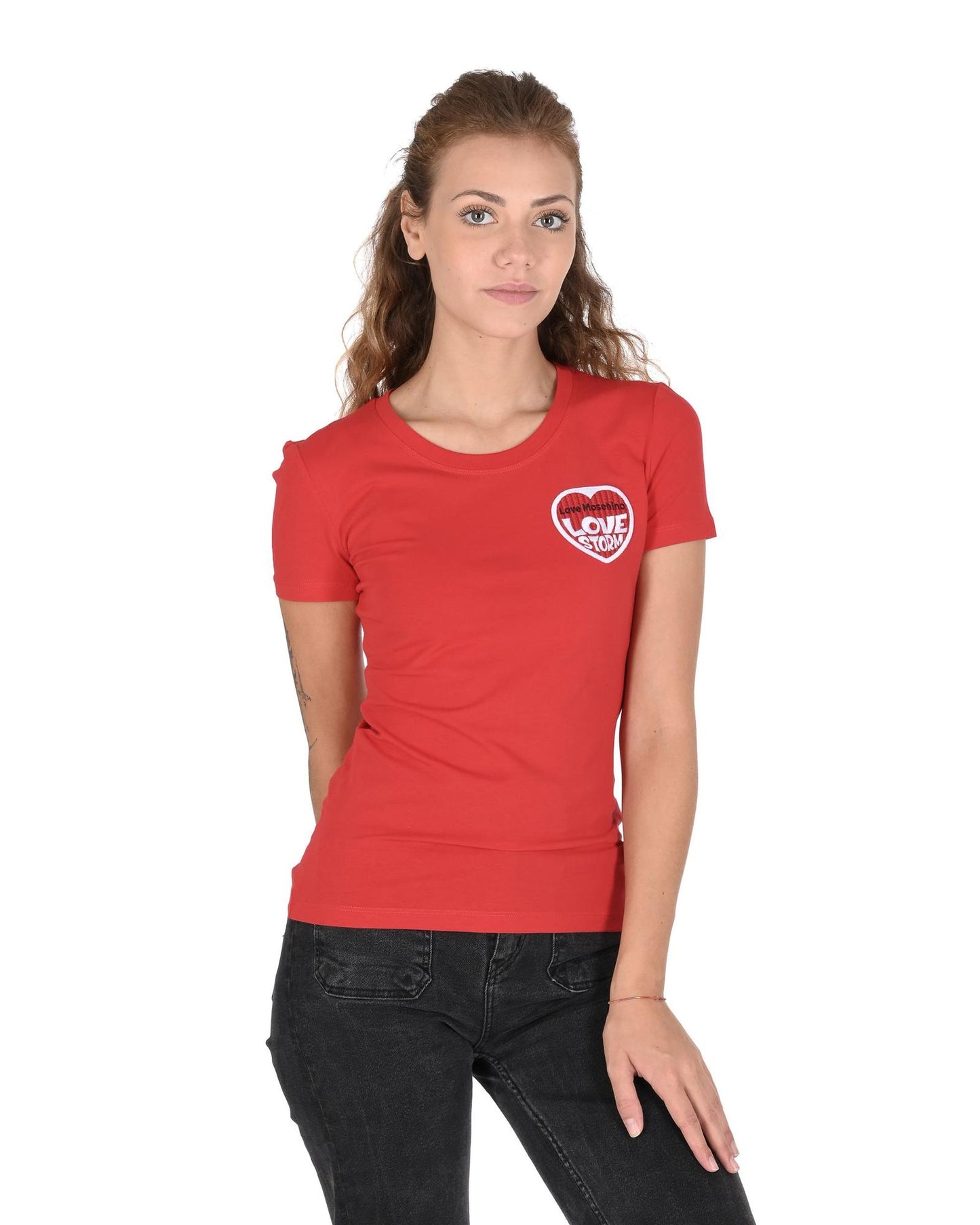 Love Moschino Women's Love Storm Red T-Shirt - 44 IT