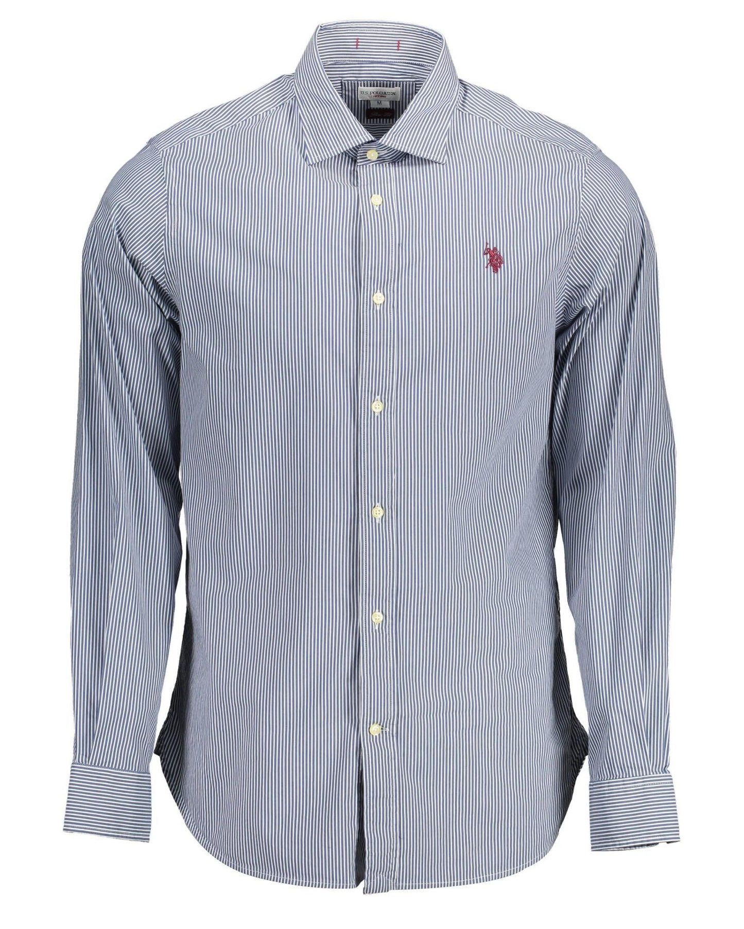 US POLO ASSN Men's Blue Cotton Shirt - 2XL