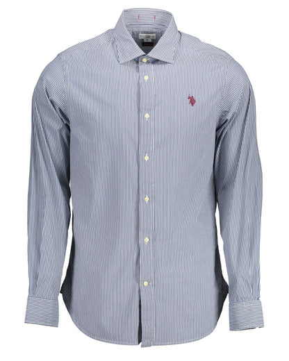 US POLO ASSN Men's Blue Cotton Shirt - 2XL