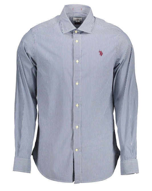 US POLO ASSN Men's Blue Cotton Shirt - 2XL