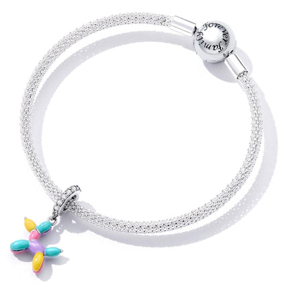 925 Sterling Silver Balloon Puppy Pendant For Bracelets & Necklaces