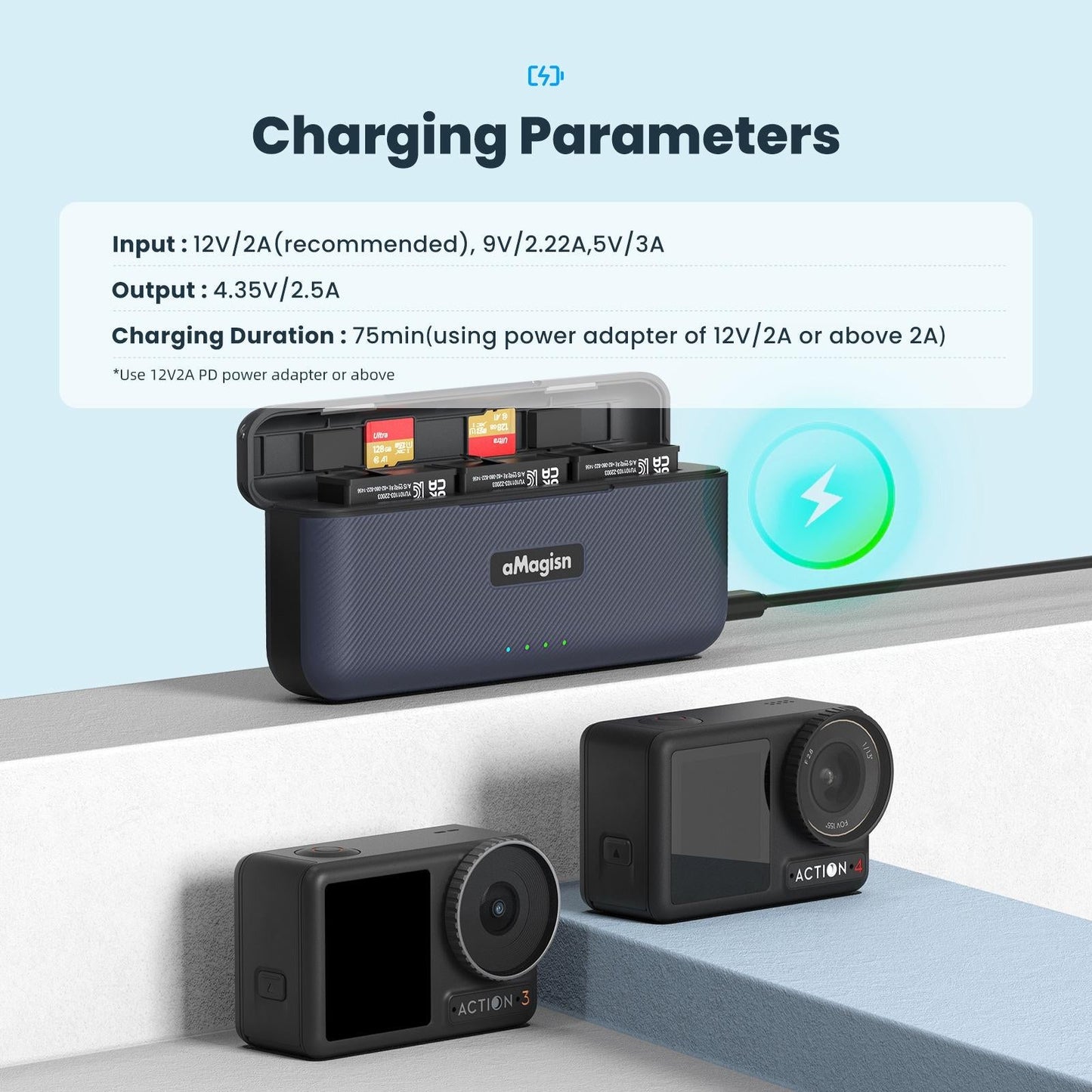 Fast Charge Charger For Sports Camera Accessories - Magisn