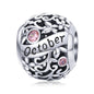 925 Sterling Silver Diy Birthstone Bracelet & Necklace Set October Style - October