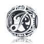 925 Sterling Silver 26 English Letter Beads For Diy Bracelets & Necklaces Style - J