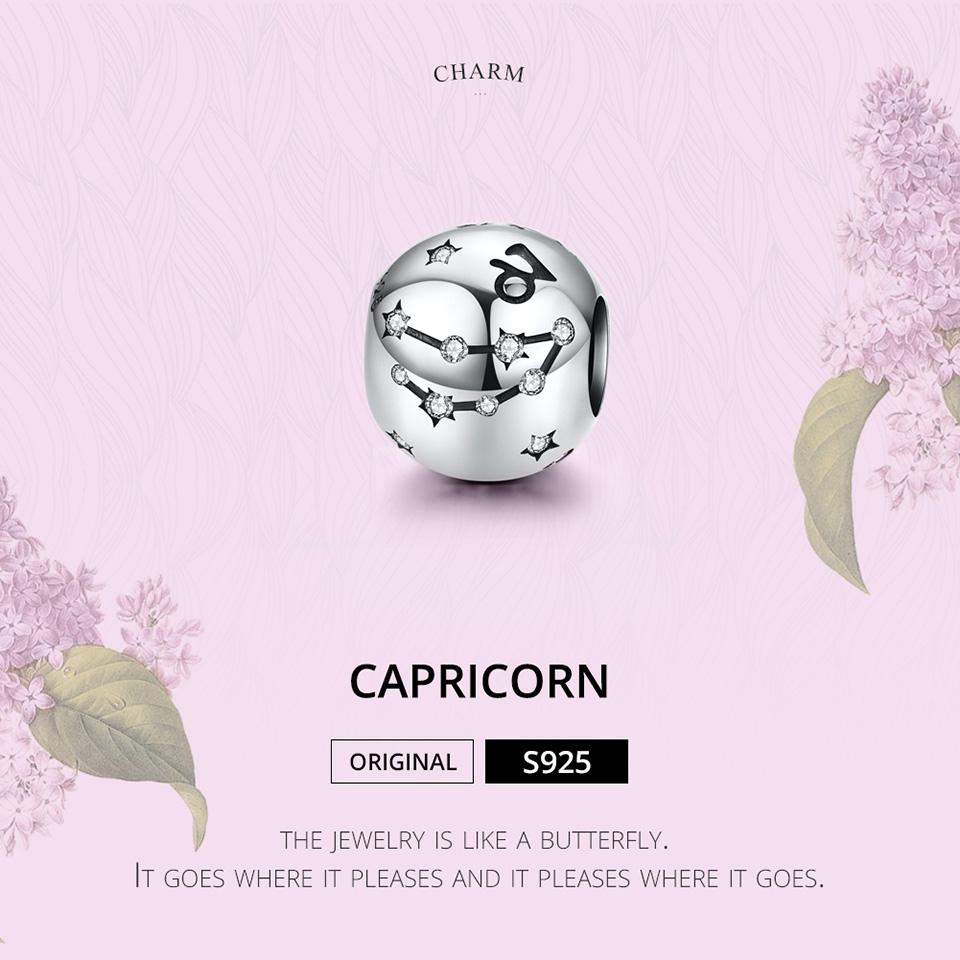 925 Sterling Silver Diy Zodiac Bracelet Beads Capricorn Style - Capricorn