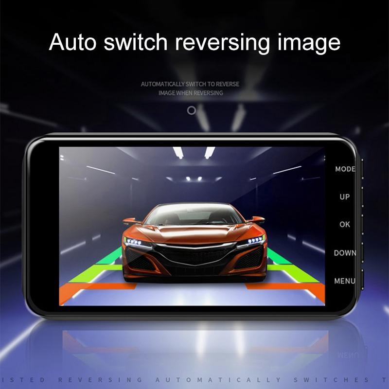 1080p Dual Recording Car Dvr with 4 Touch Screen Parking Monitoring & Loop Recording