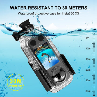 Waterproof Housing for Insta360 X3 - 30m Depth